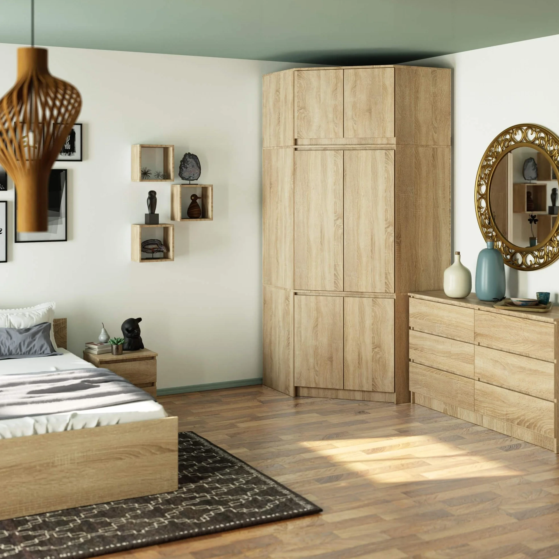 Altillo para armario AKORD S100 Roble Sonoma 100 cm 2 puertas 3 estantes 100x50x55 cm