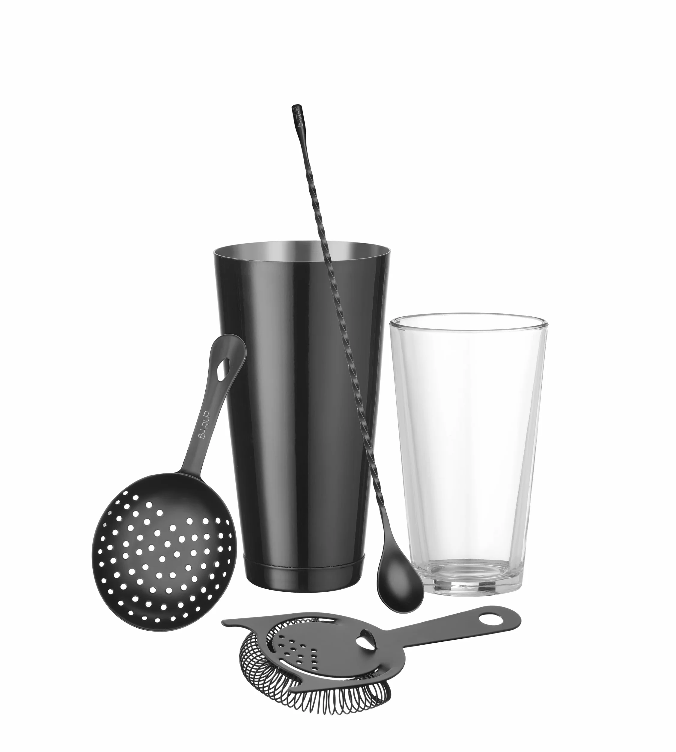 HENDI Cuchara mezcladora de cóctel, BarUp, cucharilla agitador mezclador en espiral de barra para cocktails, bar, barman, 385x35mm, acero inoxidable con recubrimiento de pintura de polvo negro