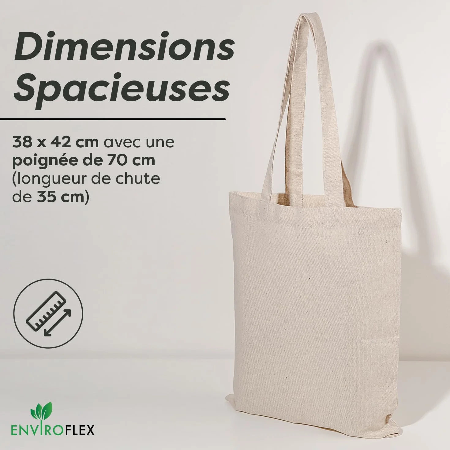Bolsas de tela tote bag algodón 100% natural yute reutilizables 38 x 42 cm
