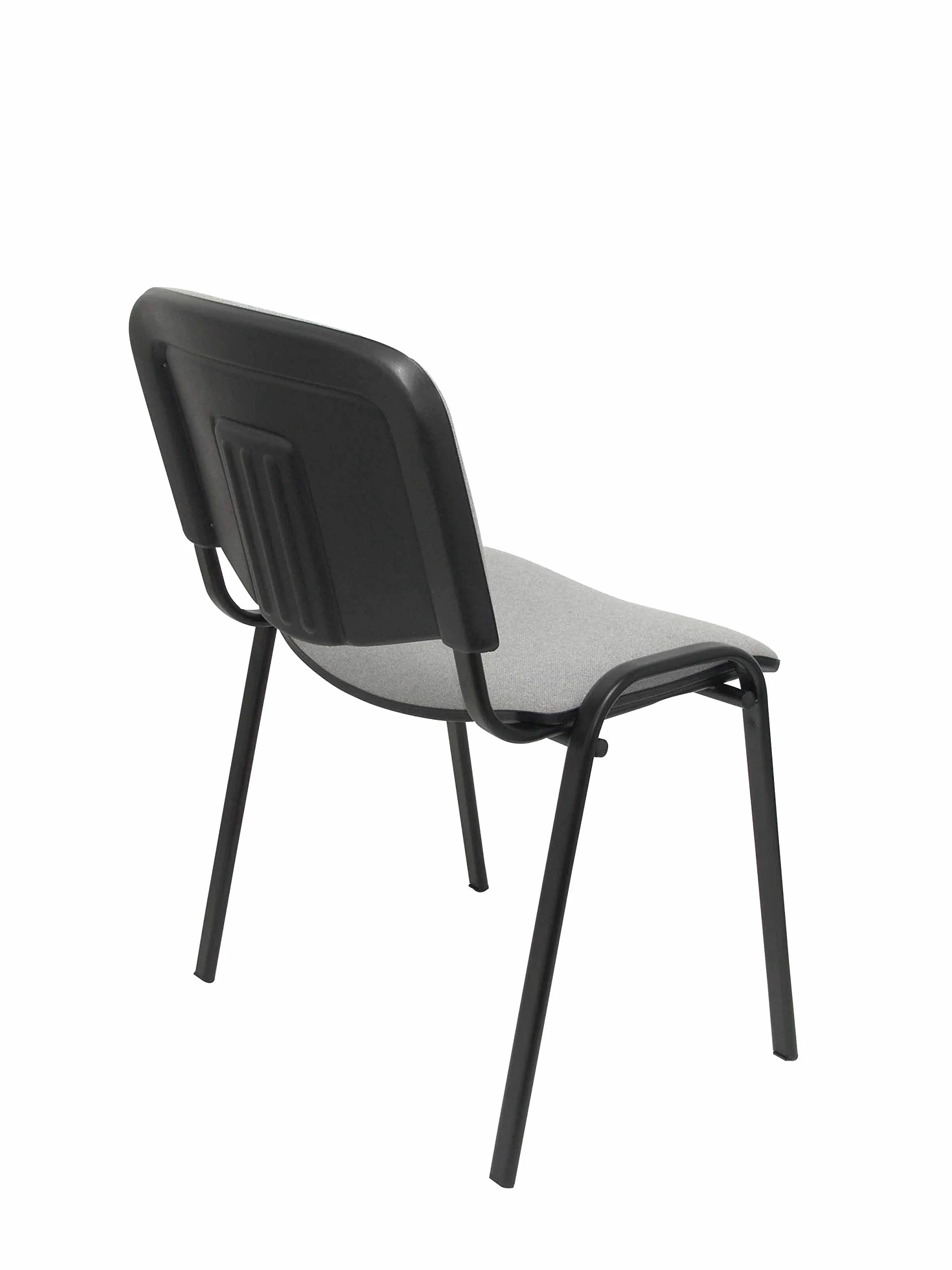 Piqueras y crespo 2454140031 - Pack de 4 sillas confidentes ergonomica, apilable, Multiusos y Estructura en Color Negro Asiento y Respaldo tapizados en Tejido Aran Color Gris Modelo alcaraz