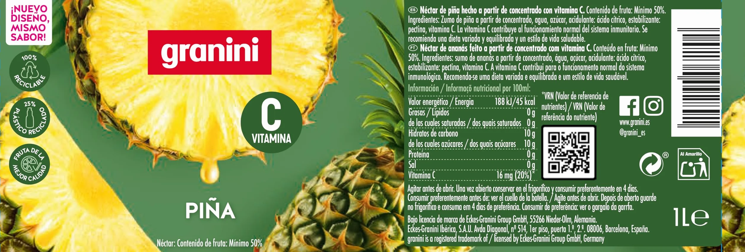 Granini Néctar de Piña 1L Clásicos