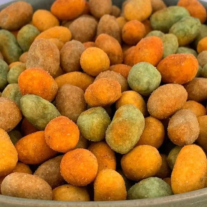 Mix de Cacahuetes 4 Sabores 500g, Barbacoa Pimentón Queso Wasabi, Snack Surtido Crujiente