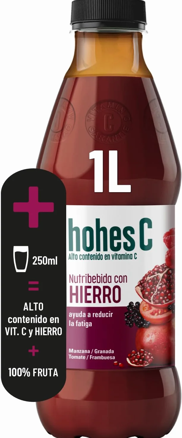 hohes C Plus Hierro Nutribebida con Hierro y Vitamina C Zumo 100% natural 1L