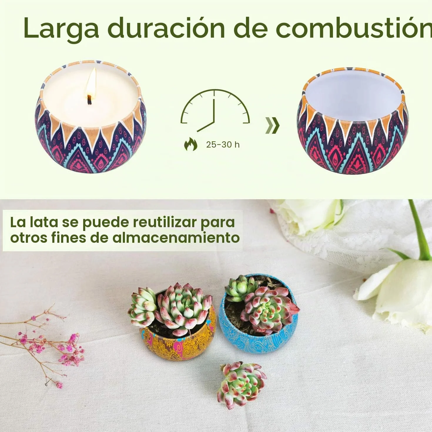 Velas Perfumadas para Mujer Juego de 4 Piezas Cera di Soia Naturale Decorativas
