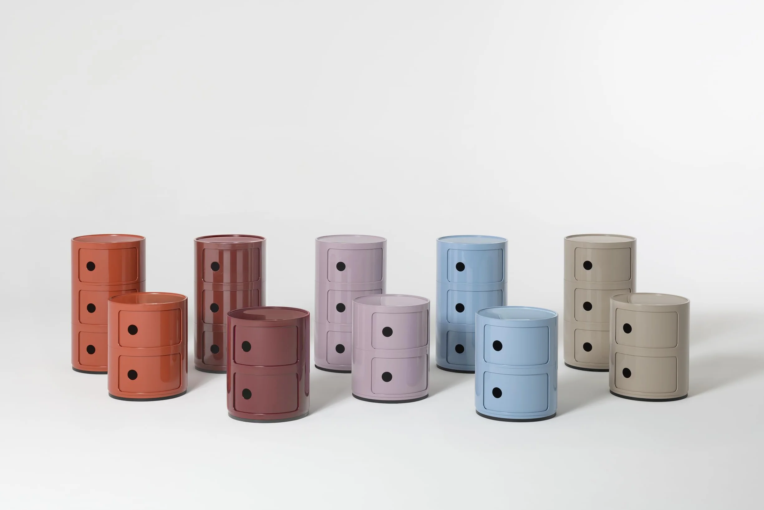 Kartell Componibili, Mueble Contenedor 3 Elementos, Burdeos