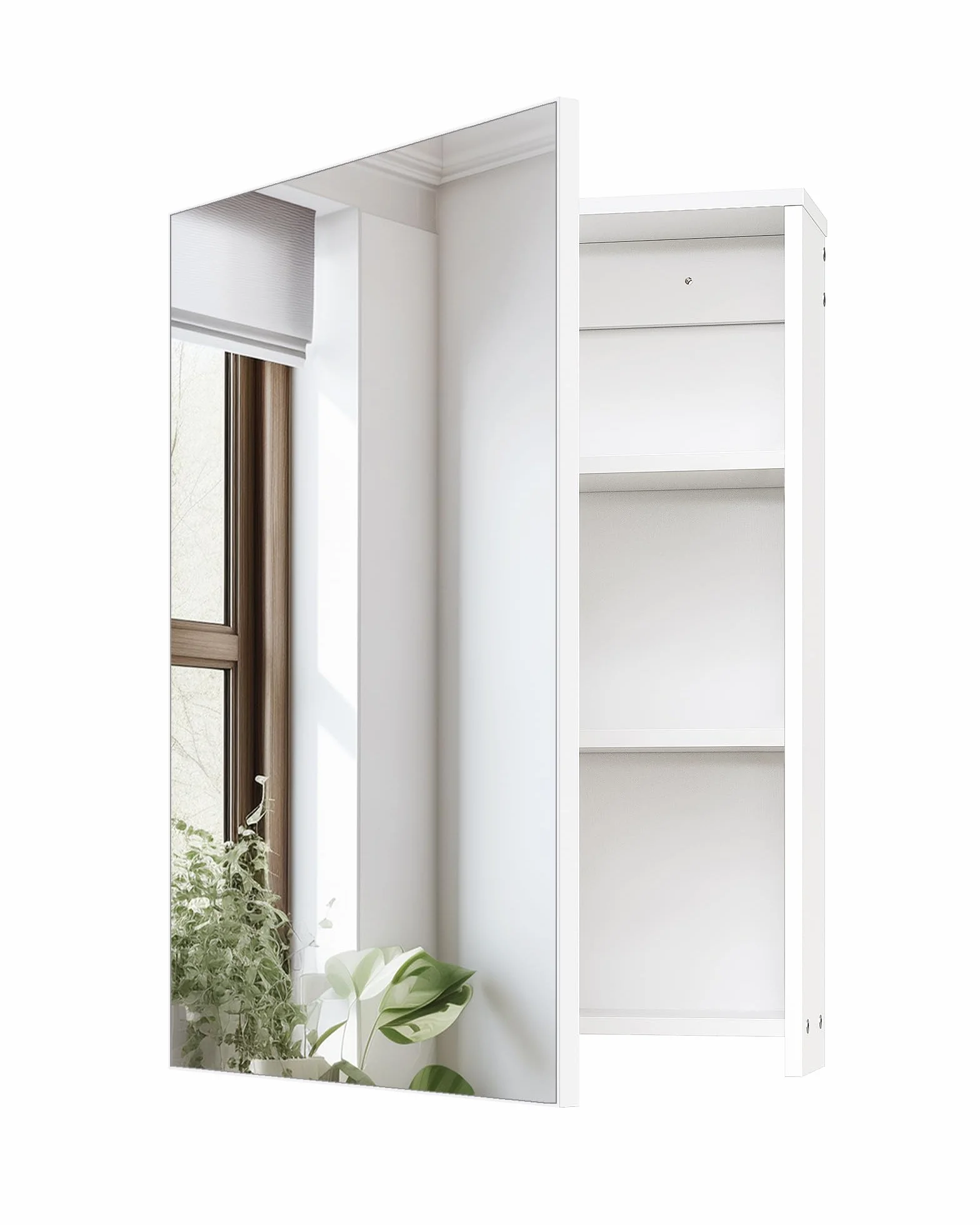 CHOEZON Armario con Espejo Baño 45x60 cm Gabinete Pared Blanco
