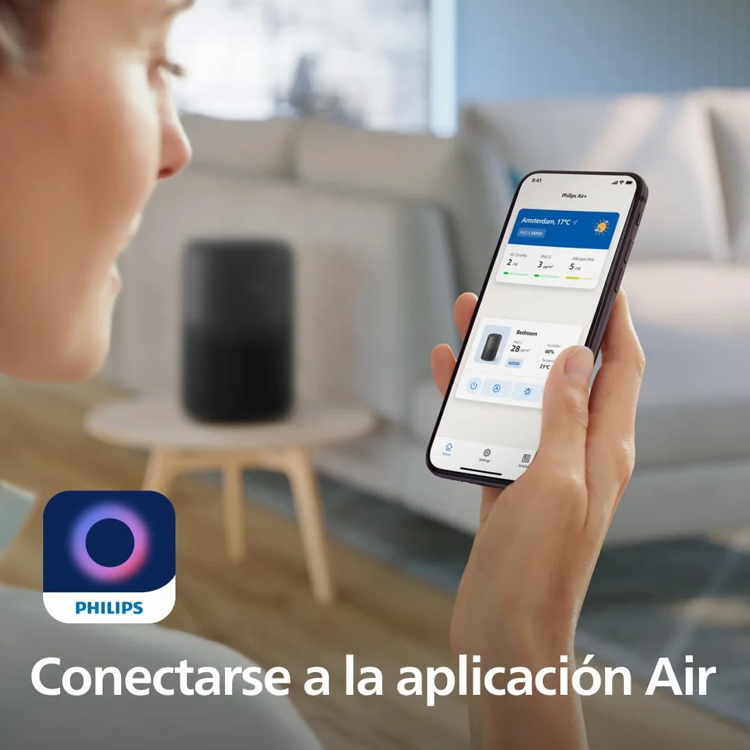 Philips Serie 900 Purificador de aire HEPA NanoProtect Filtro carbón activo CADR 250m³/h 65m² AC0951/13