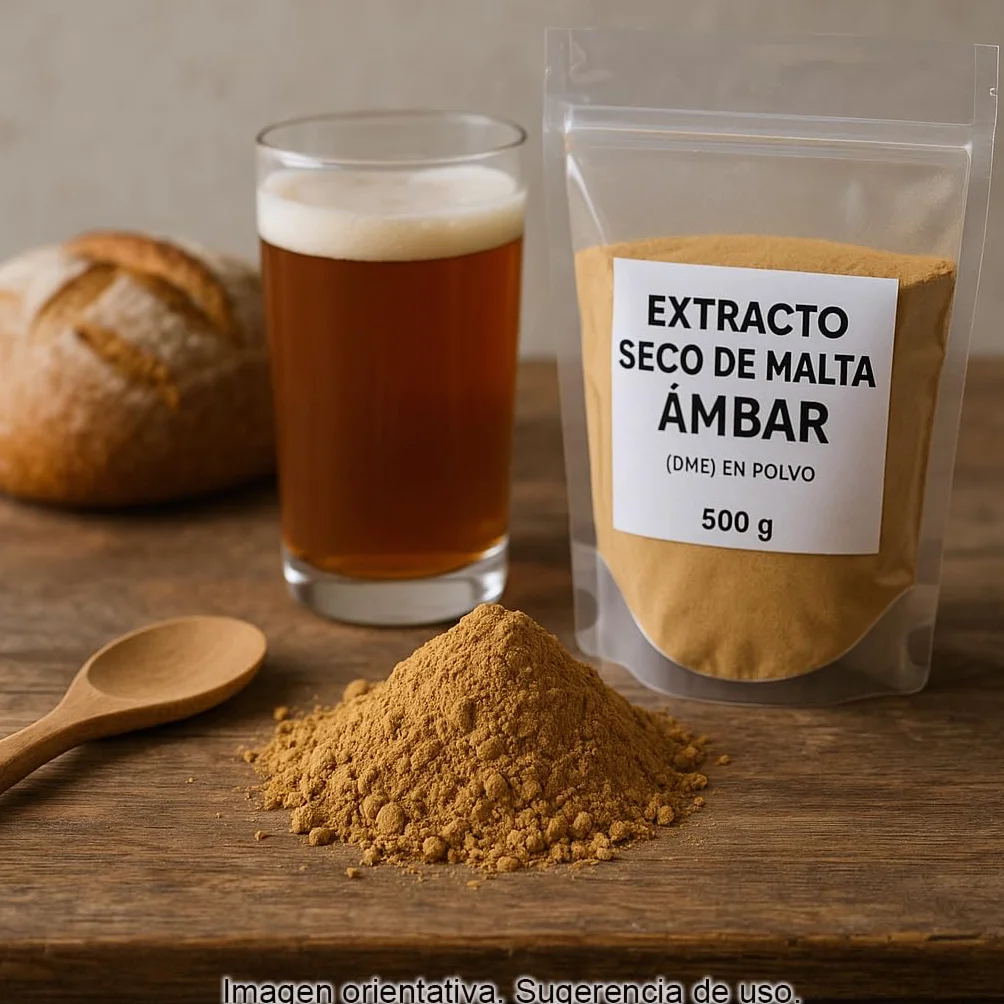 Extracto seco de malta ámbar en polvo 500 g 25 EBC para cerveza artesanal