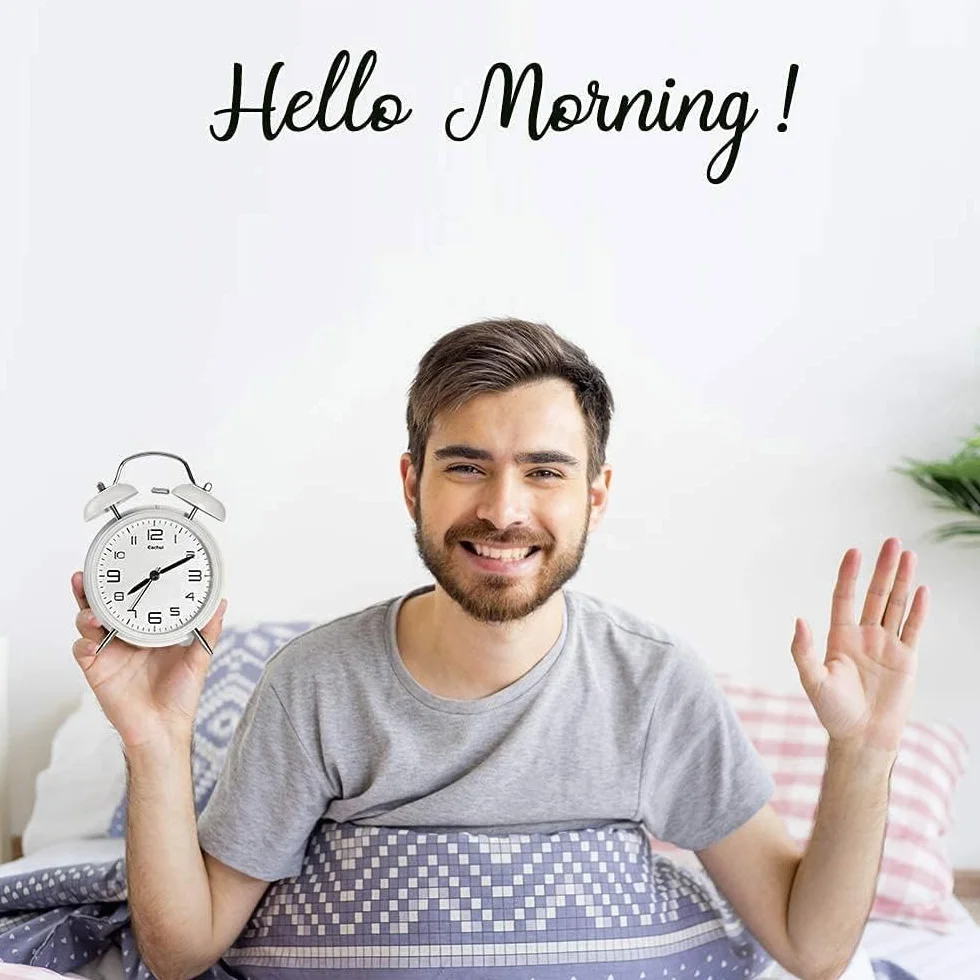 Reloj despertador analógico, con doble campana, extra fuerte para personas con sueño profundo, sin tictac, funciona con baterías con luz nocturna, reloj de mesa vintage de metal para adultos