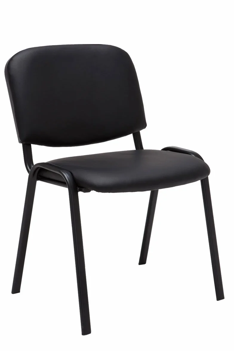 Ken Set 4 Sedie Ufficio Visitatore Imbottite In Similpelle Nero