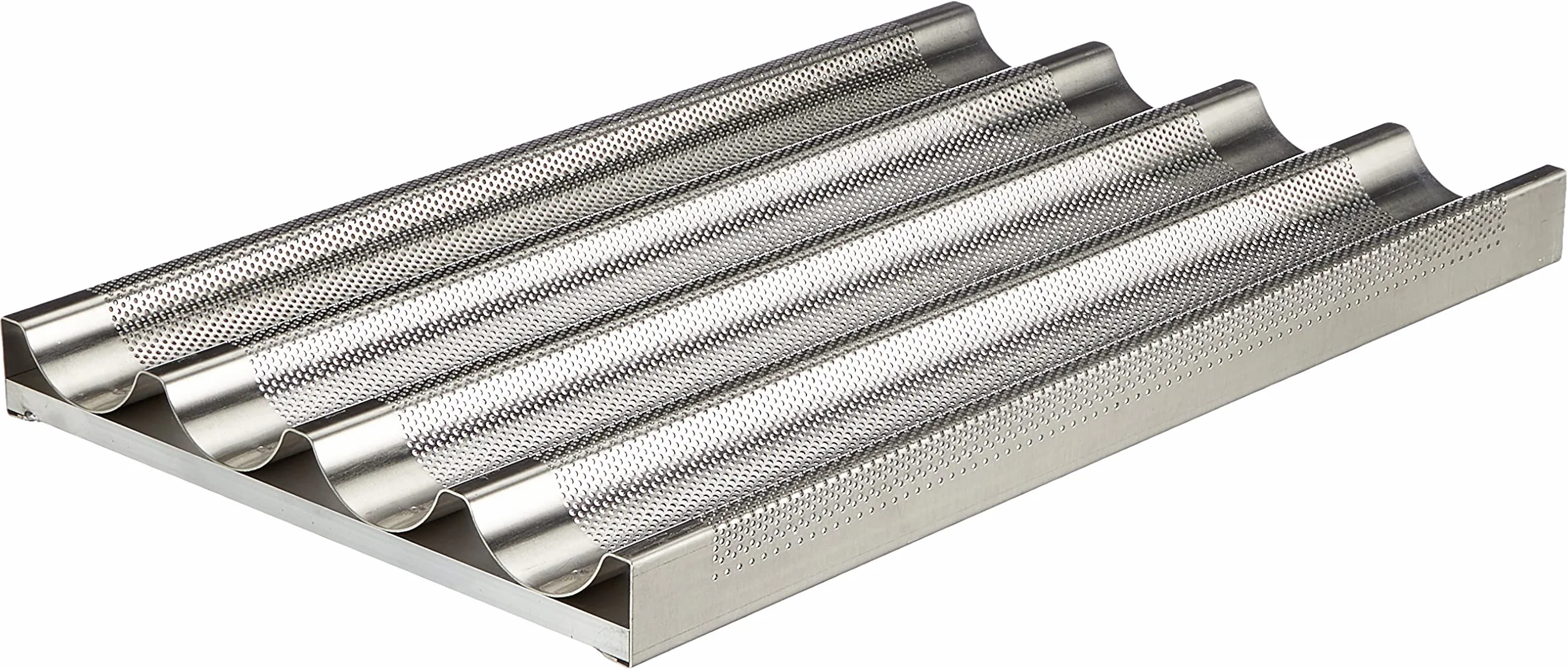 Agnelli Ollas Bandeja Gastronorm 1/1 Perforado para Baguettes, Aluminio, Plata