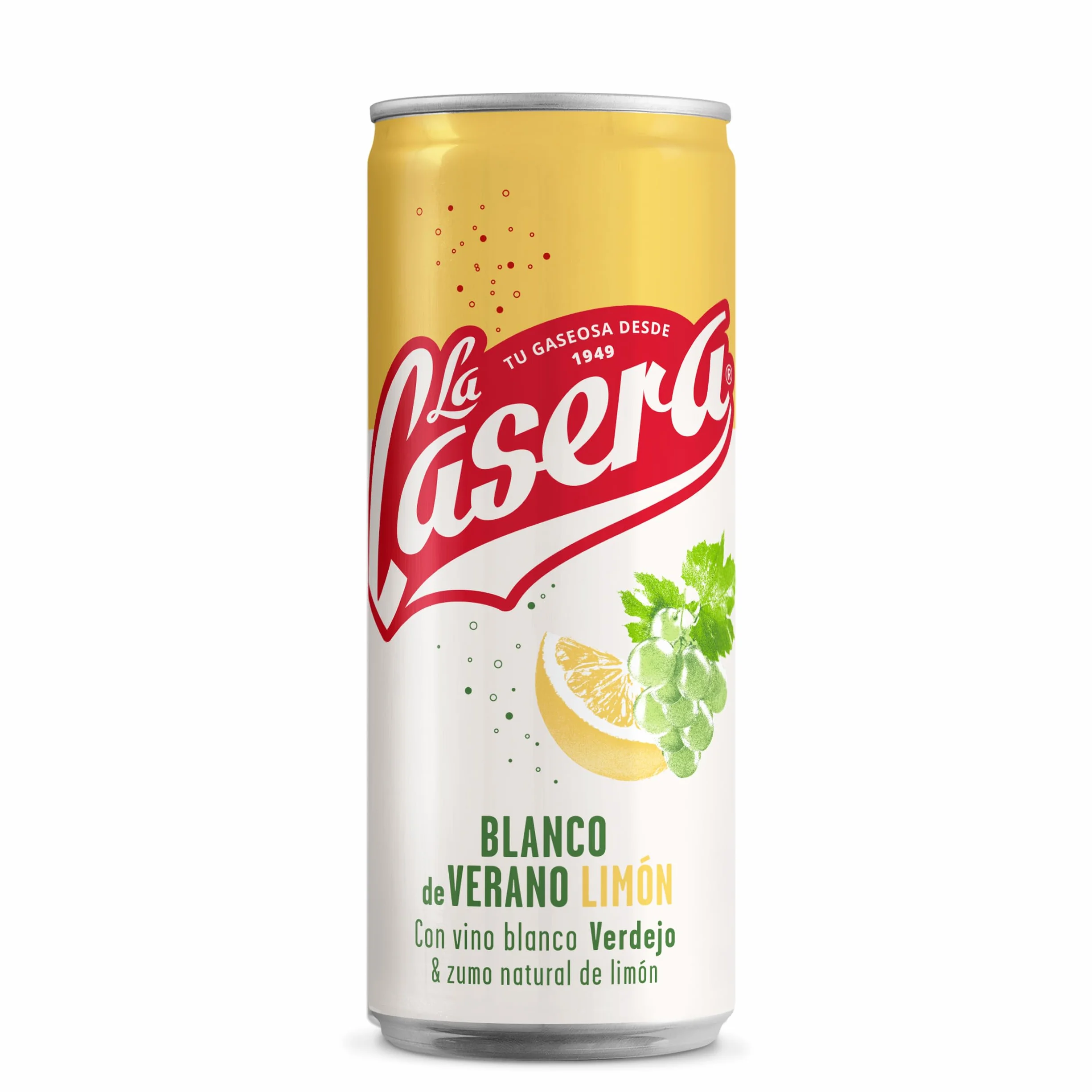 La Casera Blanco de Verano Bebida de Vino Blanco y Zumo Natural de Limón Pack 24 x 33 cl