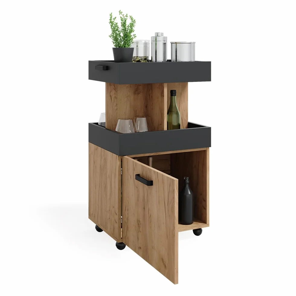 Vicco Mueble con Ruedas, Roble Dorado, 50 x 88.6 cm, con Ruedas, Flexible como Espacio de Almacenamiento Adicional