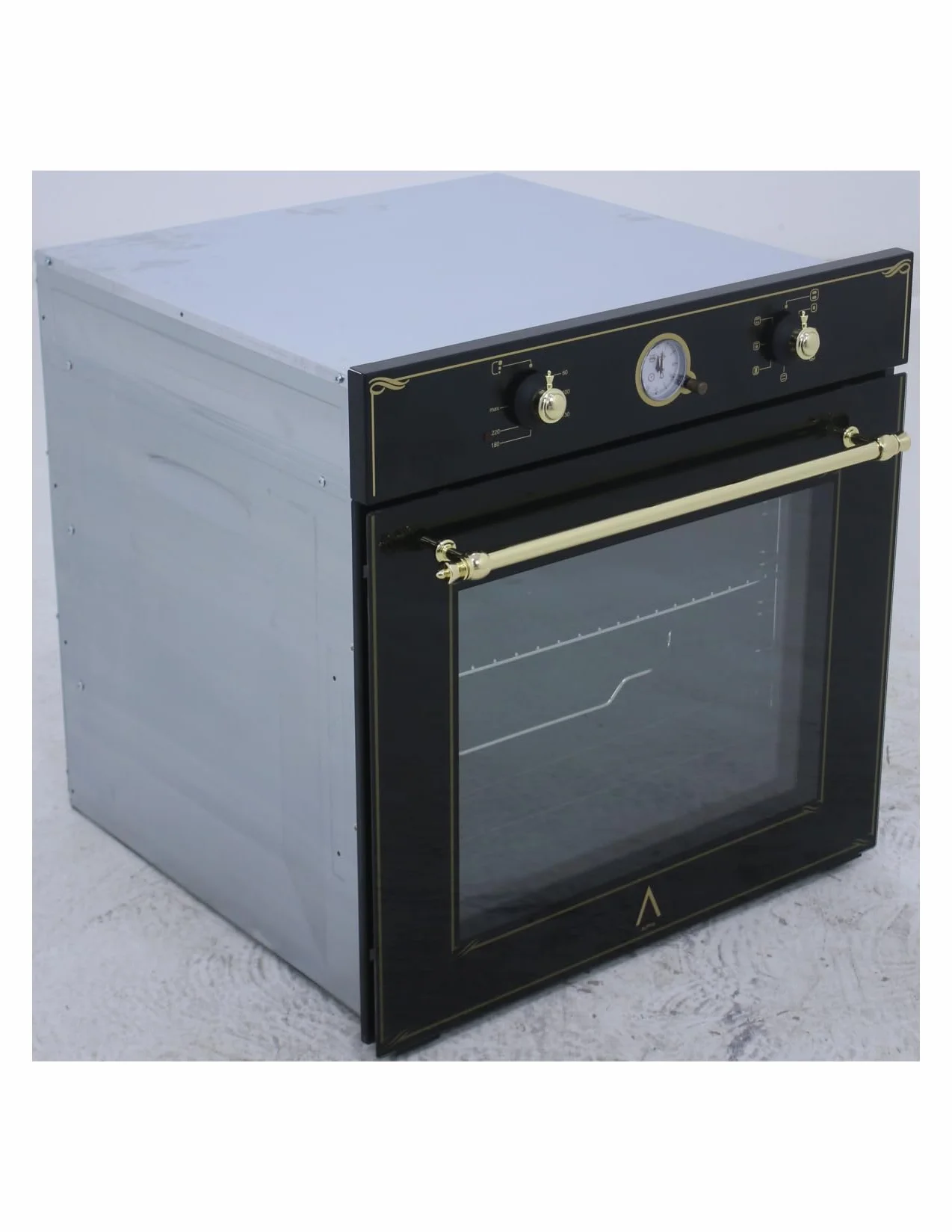 ALPHA Horno Eléctrico NEPTUNO GOLD Rústico Dorado. Triple Cristal, Guías Telescópicas, Rustidor y Ventilador **Alta Gama**