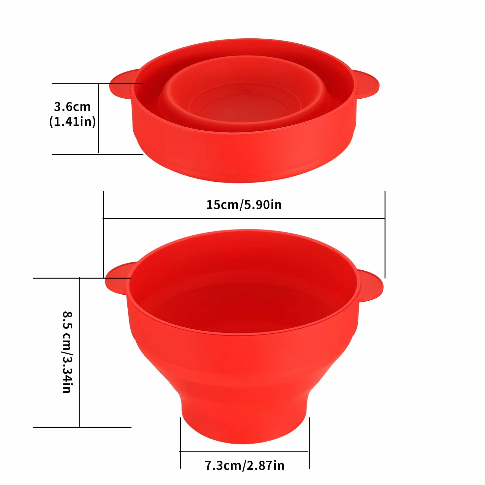 Popcorn para Microondas, Popcorn Maker Plegable de Silicona, Tazón con Tapa, Libre de BPA, Palomitas Popper sin Aceite