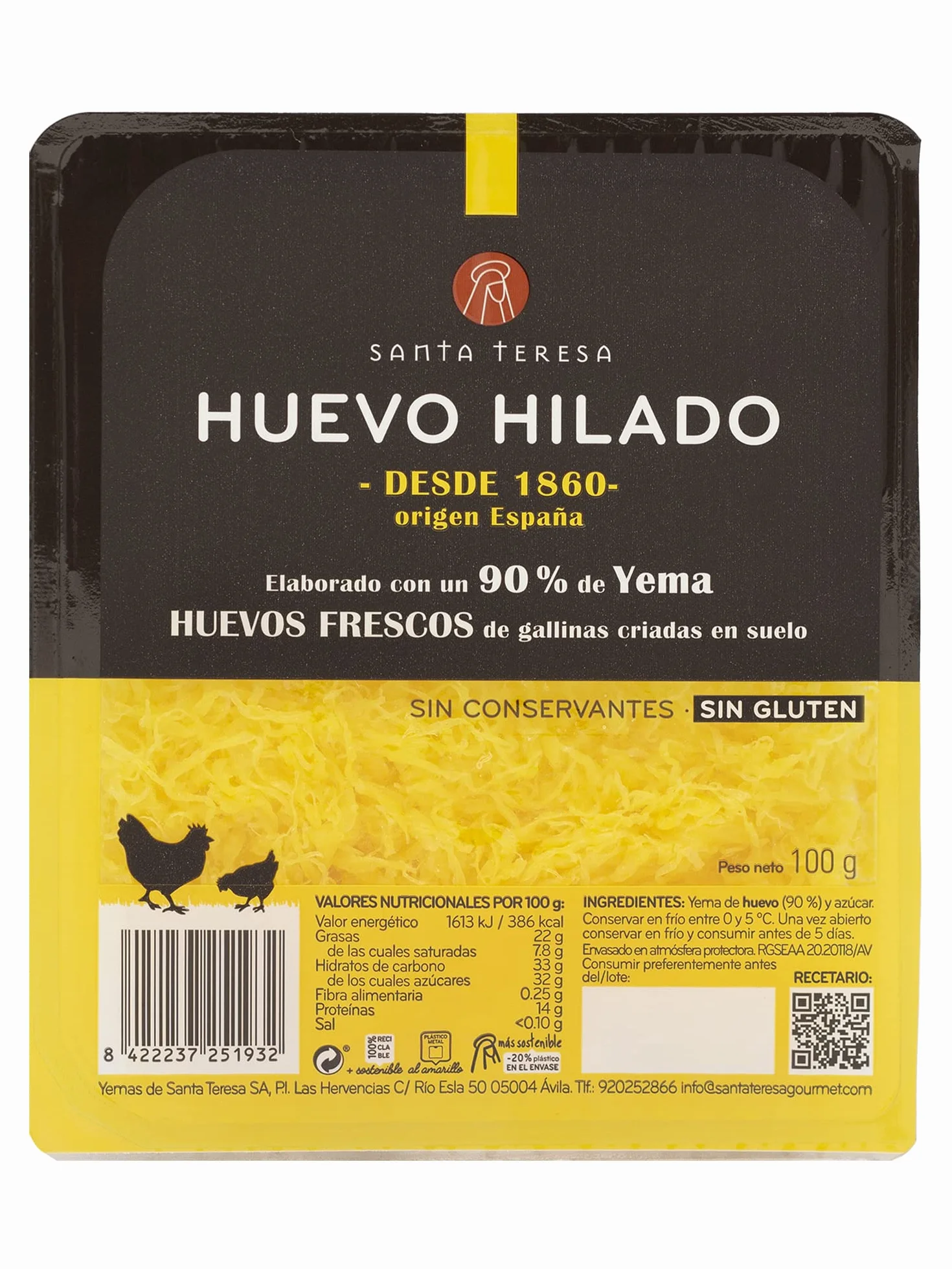 Santa Teresa Huevo Hilado Natural 100g Sin Gluten