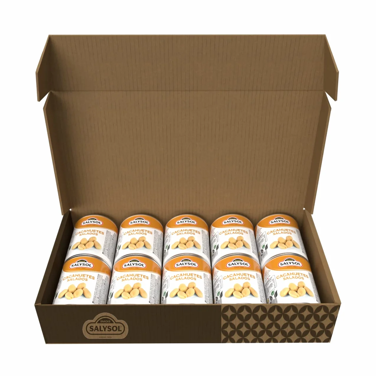 SALYSOL Cacahuetes Salados 10x50 gramos Aperitivos Salados Envasados al Vacío