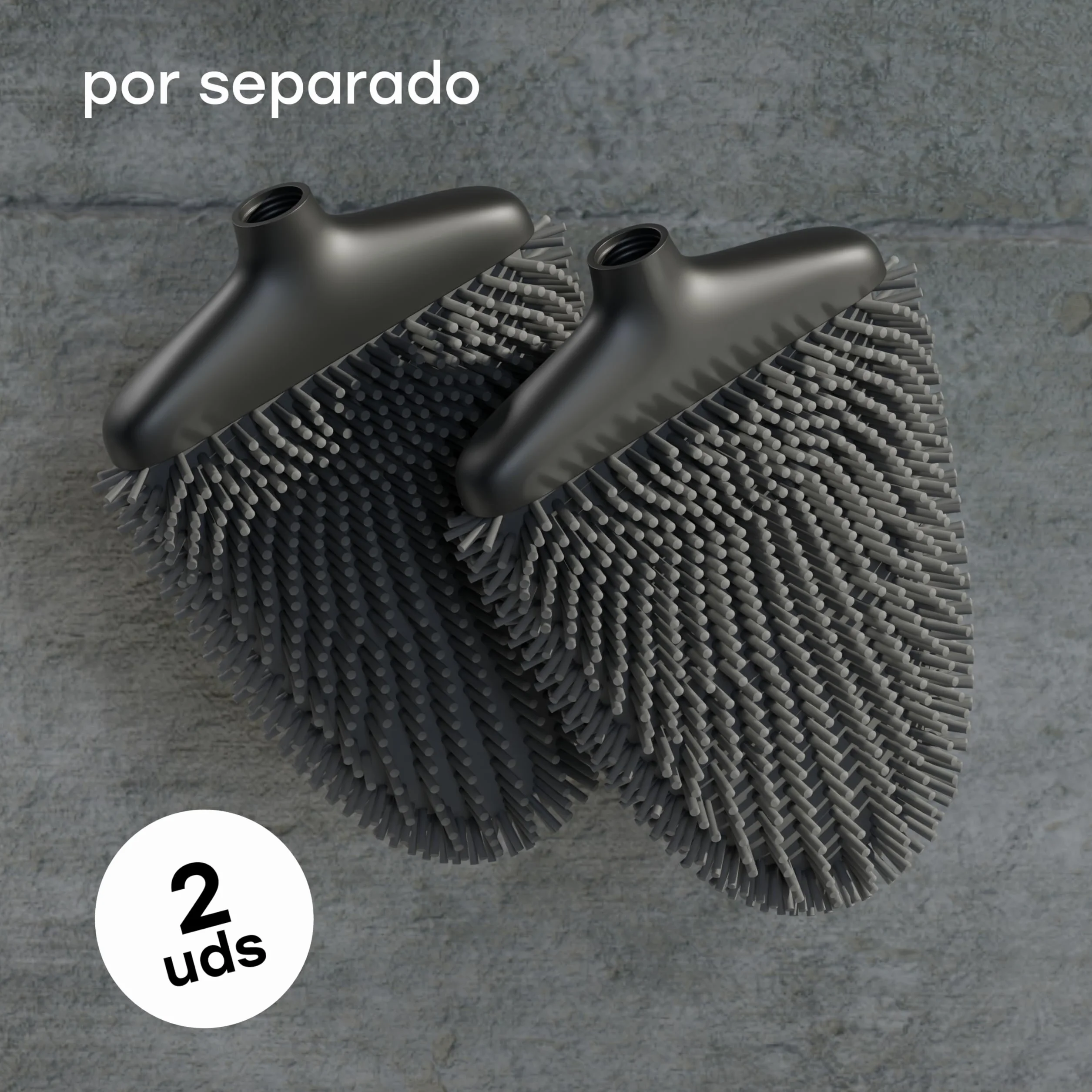 SAVEGA Escobilla Baño Silicona con Cabezal Flexible - Escobilla WC Negra con Escobillero Higiénico y Montaje sin Taladro (Negro Mate, Set de 1)