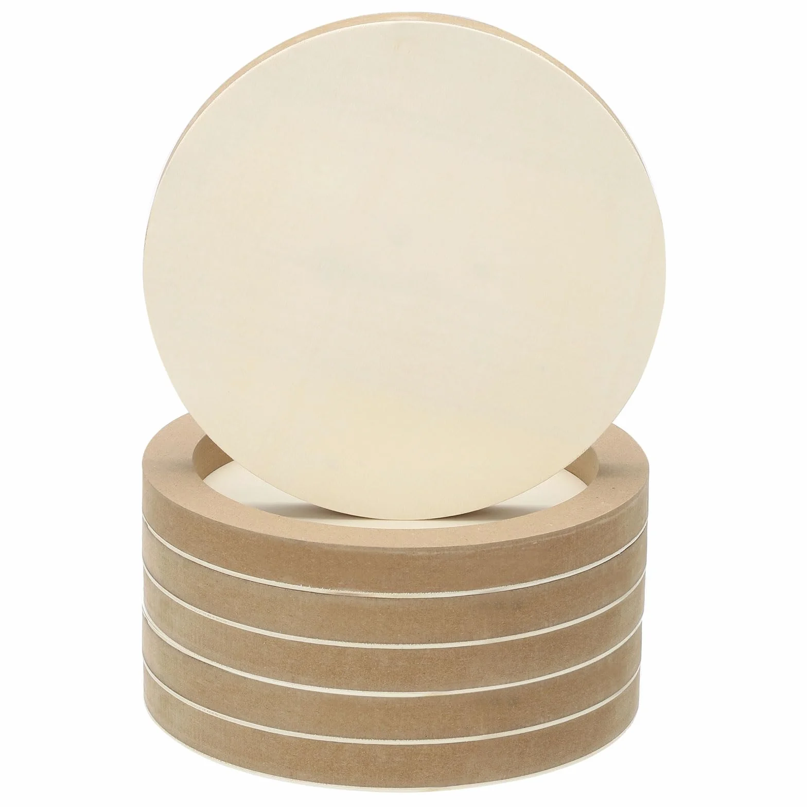 PATIKIL Paneles De Lienzo De Madera Redondos De 8", 6 Piezas Tablas De Madera Sin Acabar En Forma De Disco Circular Para Proyectos De Manualidades, Pintura Artística, Tallado, Grabado, DIY