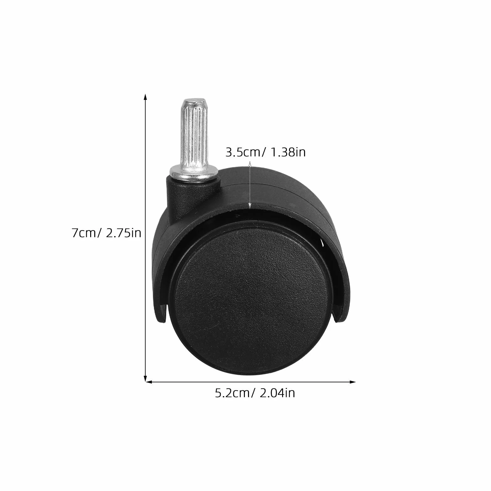 Amosfun 4 Piezas Ruedas Giratorias y Diseño Adaptable para Alfombras de Pelo de Plástico Negro Diámetro de Eje 1/4' para Aspiradora y Muebles