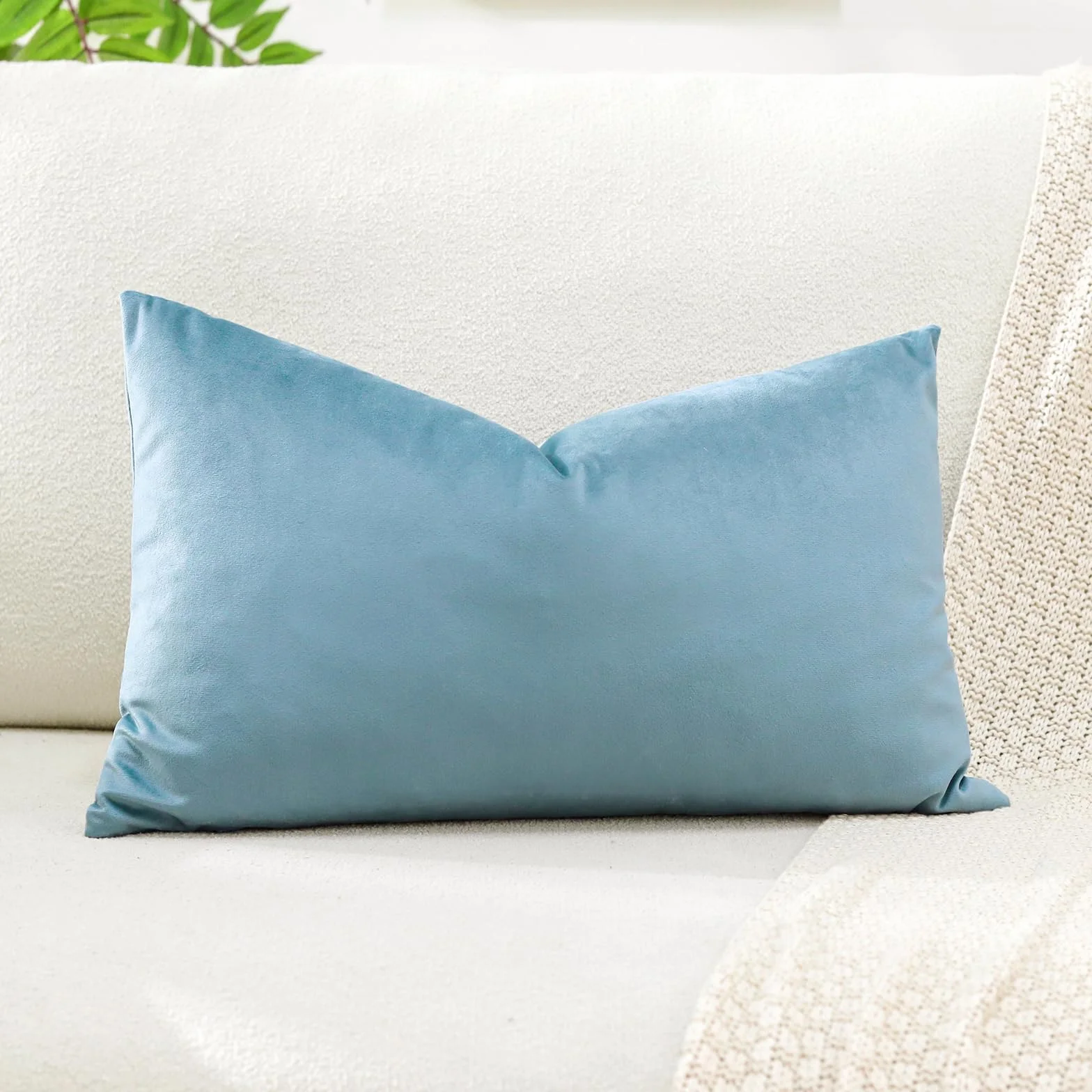 Artscope Fundas de Cojines de Terciopelo 30x50cm Azul Claro