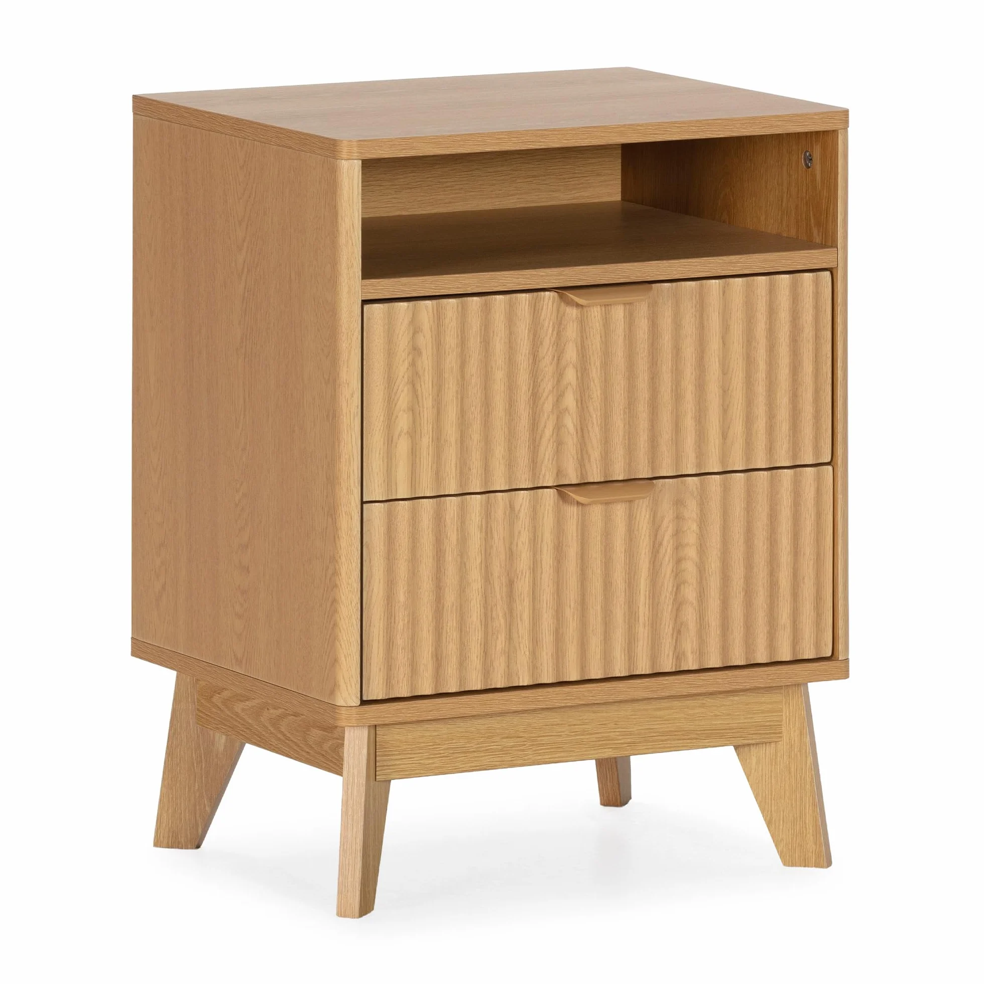 HOMN LIVING Mesita de Noche Oporto 2 cajones, 45 cm (Ancho) 35 cm (Profundo) 60 cm (Altura)