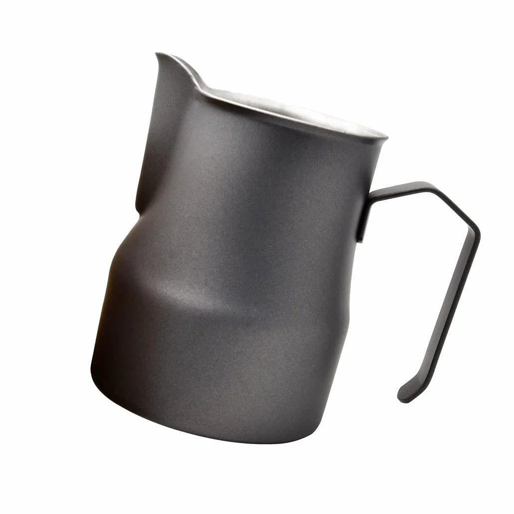 Jarra de Leche y Espuma de Acero Inoxidable, Estilo Europeo, Negro 500ml/17oz