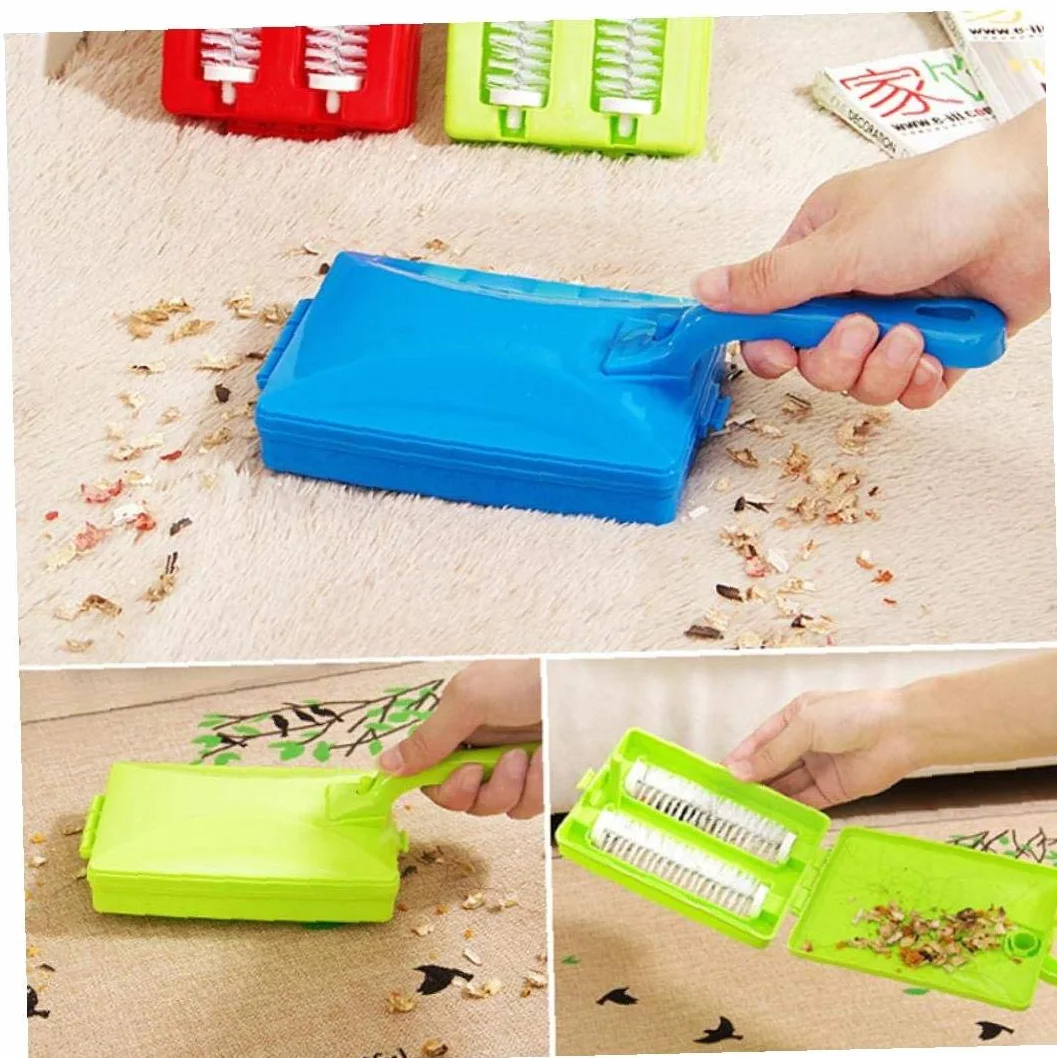 Lankater De Mano de Empuje de vacío de Limpieza del Cepillo de Mango Largo Tabla Sweeper Limpiador de Rodillos Herramienta colector de Polvo Accesorios para el hogar (Color al Azar)