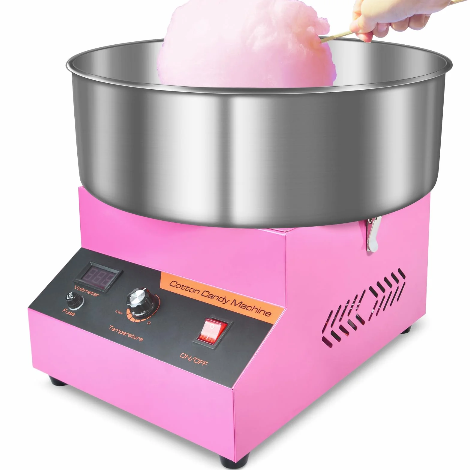 Máquina de Algodón de Azúcar, 1000W Comercial Máquina Eléctrica de Algodón de Azúcar, Máquina para Hacer Hilo de Algodón de Azúcar con Tazón de Acero Inoxidable, Perfecta para el Hogar, Carnaval