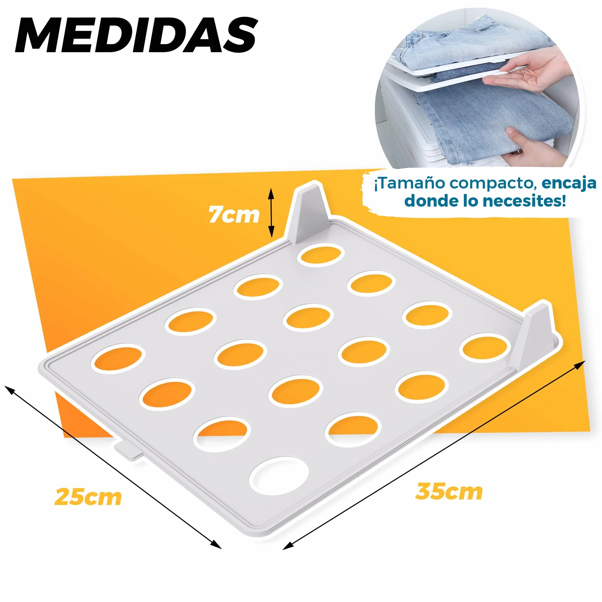 Organizador armario para camisetas PACK 10 resistentes antiarrugas antihumedad