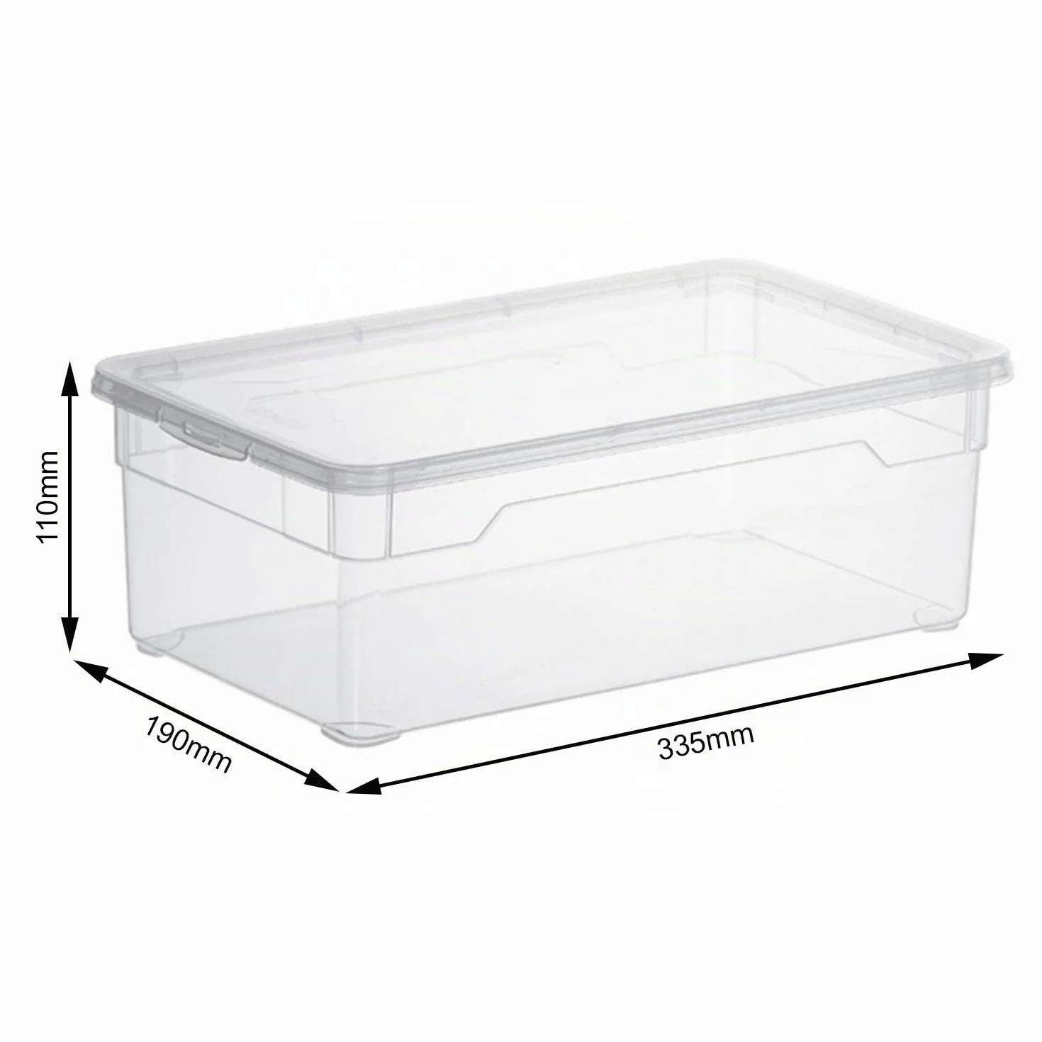 Rotho Clear Juego 4 cajas almacenamiento 5L con tapa Plástico PP sin BPA transparente