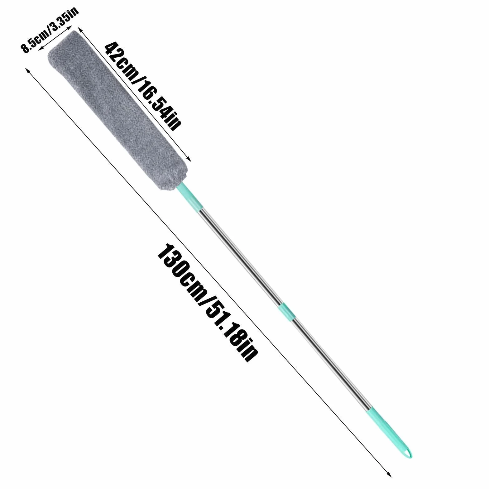 Bajo Electrodomésticos, Plumero Palmera, 130 Cm Cepillo para Polvo Limpiador Plano Retráctil con Mango Largo, Plumero Atrapapolvo Microfibra para Debajo De Muebles Sofá Cama Muebles Parte Infe