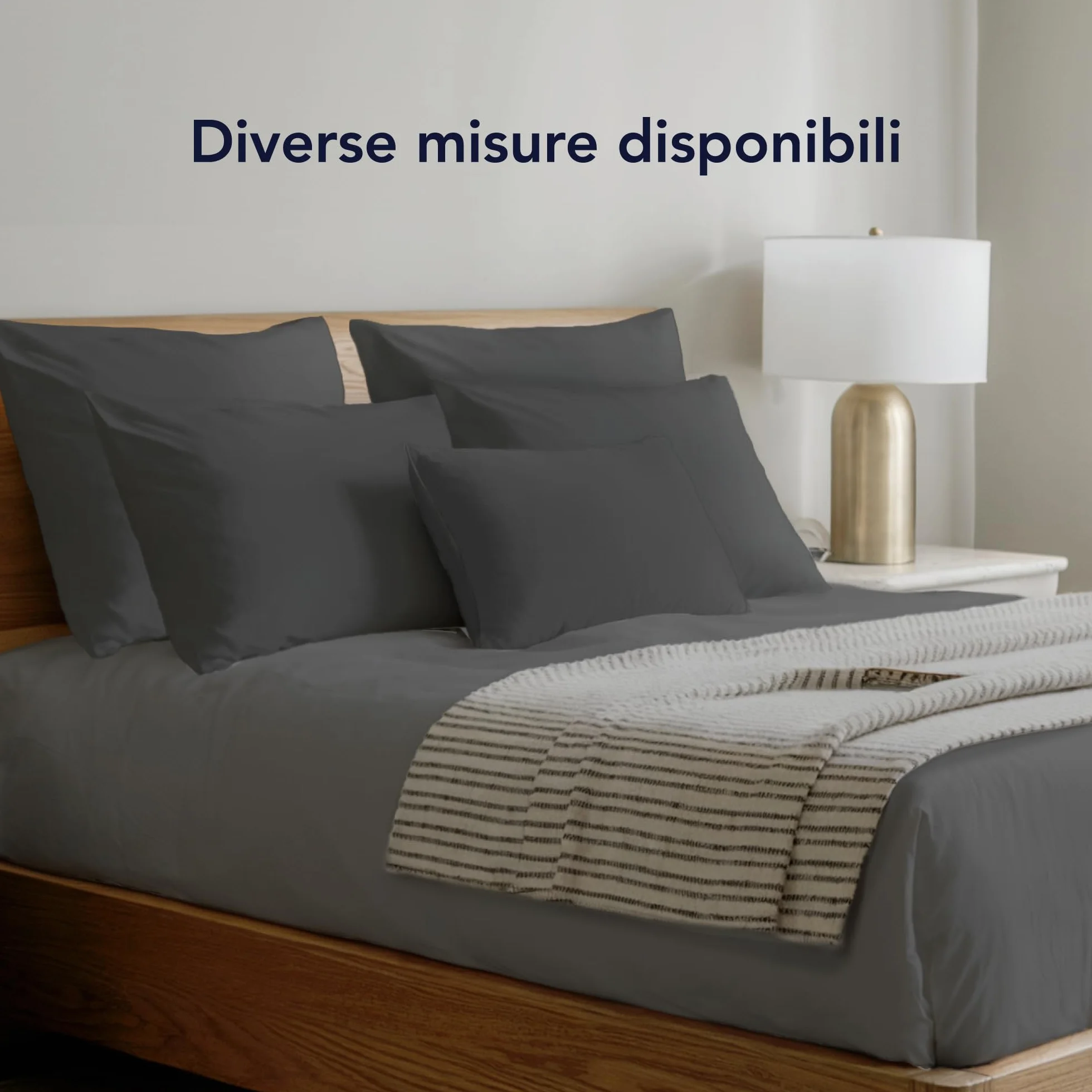 Funda Almohada 30x50 Algodon Jersey Antracita Juego de 2 Protector Cama