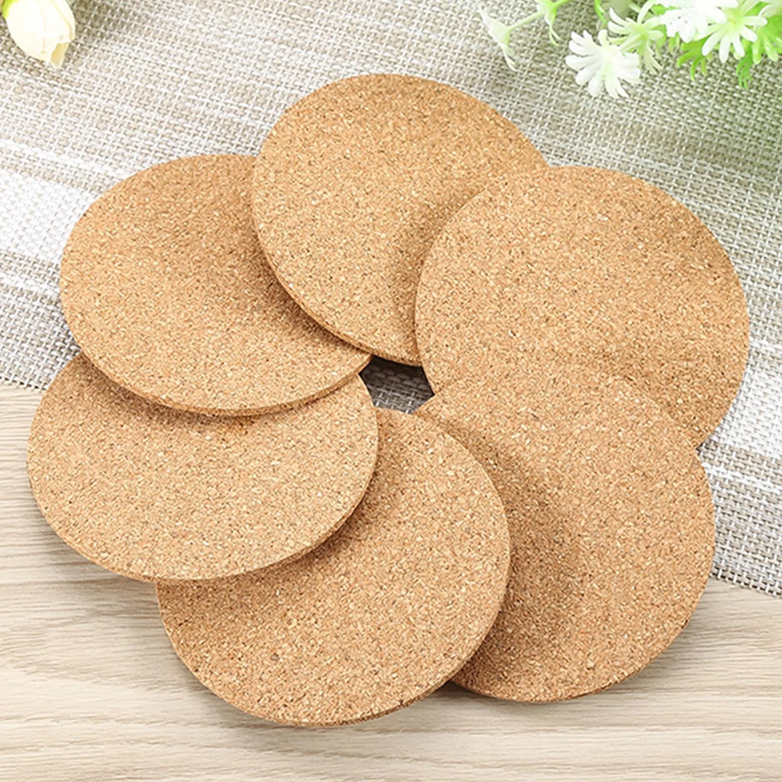 Posavasos Corcho Redondos 10 cm 3 mm Absorbentes Antideslizantes Reutilizables Protectores Mesa Hogar Oficina