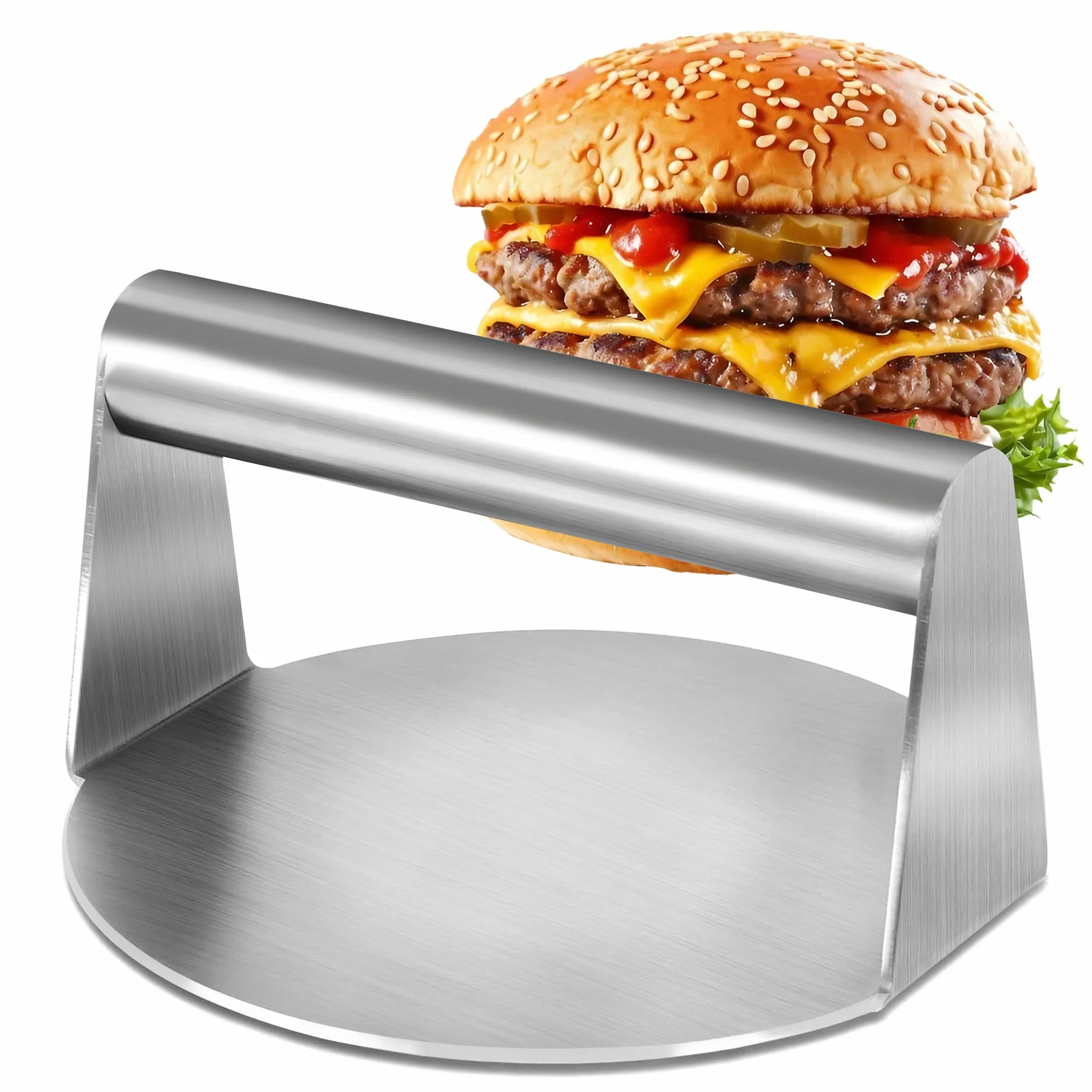 Prensa de Hamburguesas de Acero Inoxidable, Smash Burger Press 5.5 Pulgadas