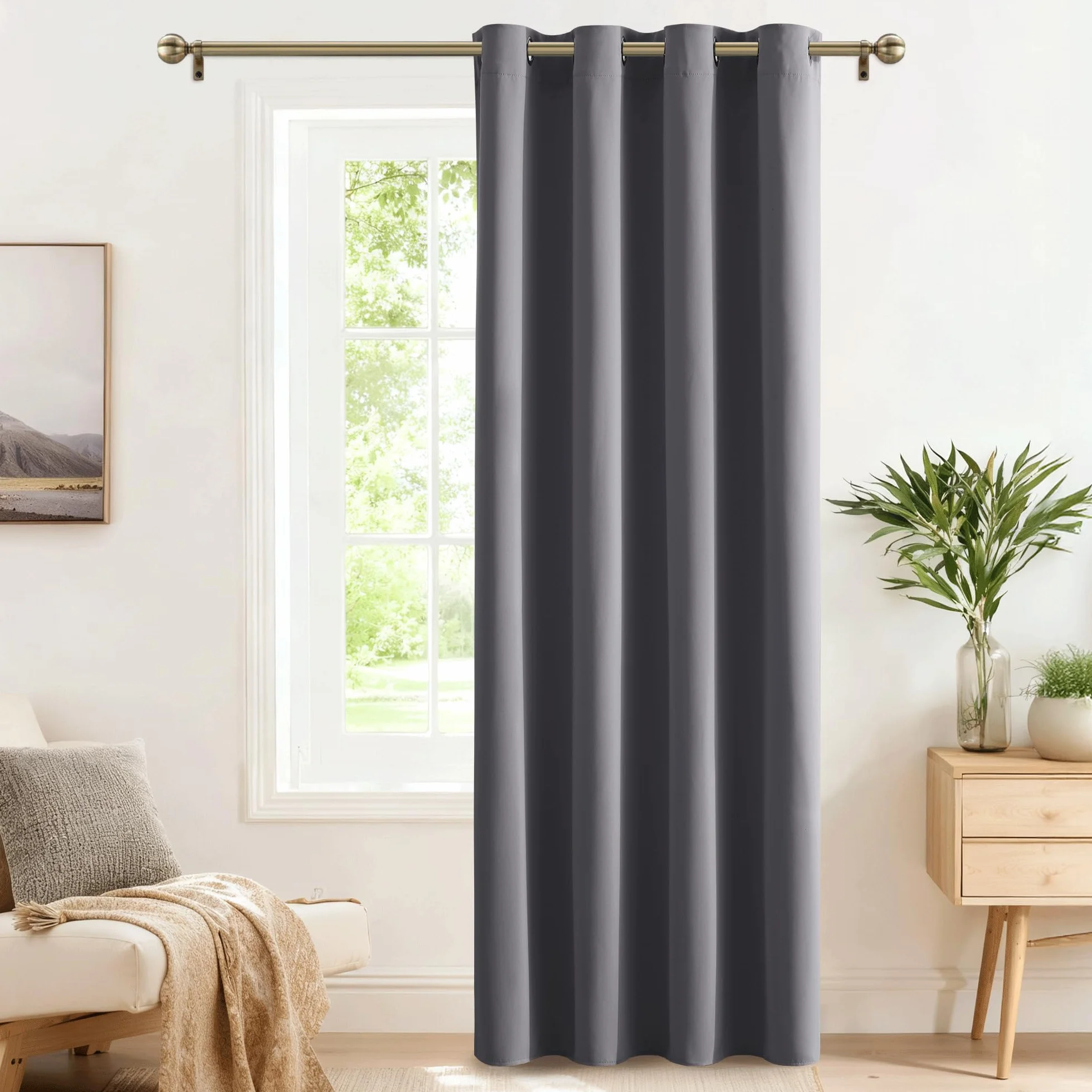 PONY DANCE Cortina Opaca Blackout 140x240 CM Termicas Aislantes para Puerta