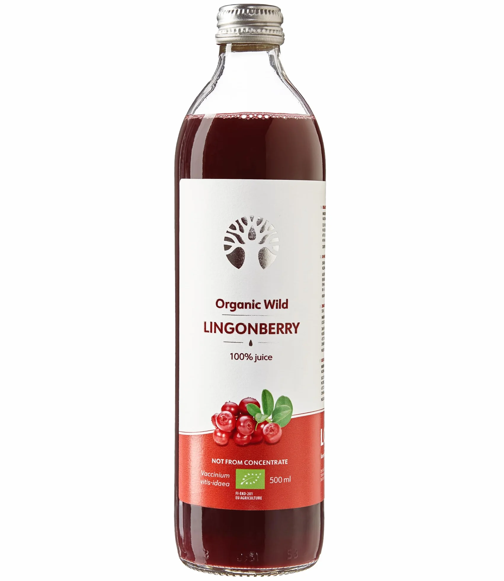 LOOV Zumo de Arándano Rojo Silvestre Orgánico 500 ml 100% arándanos rojos prensados sin azúcar añadido