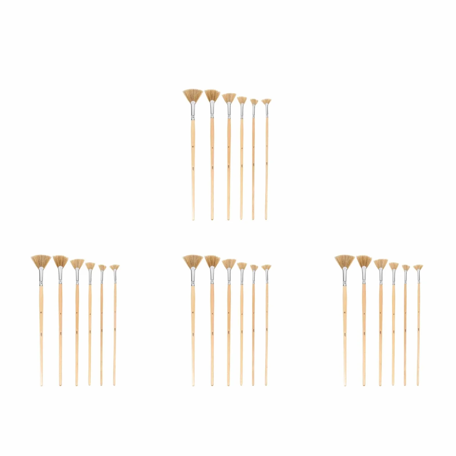 DOITOOL Pincel Para Óleo En Forma De Abanico De Filobert Para De Viaje Abanico De Para Abanico 6 piezas x 4