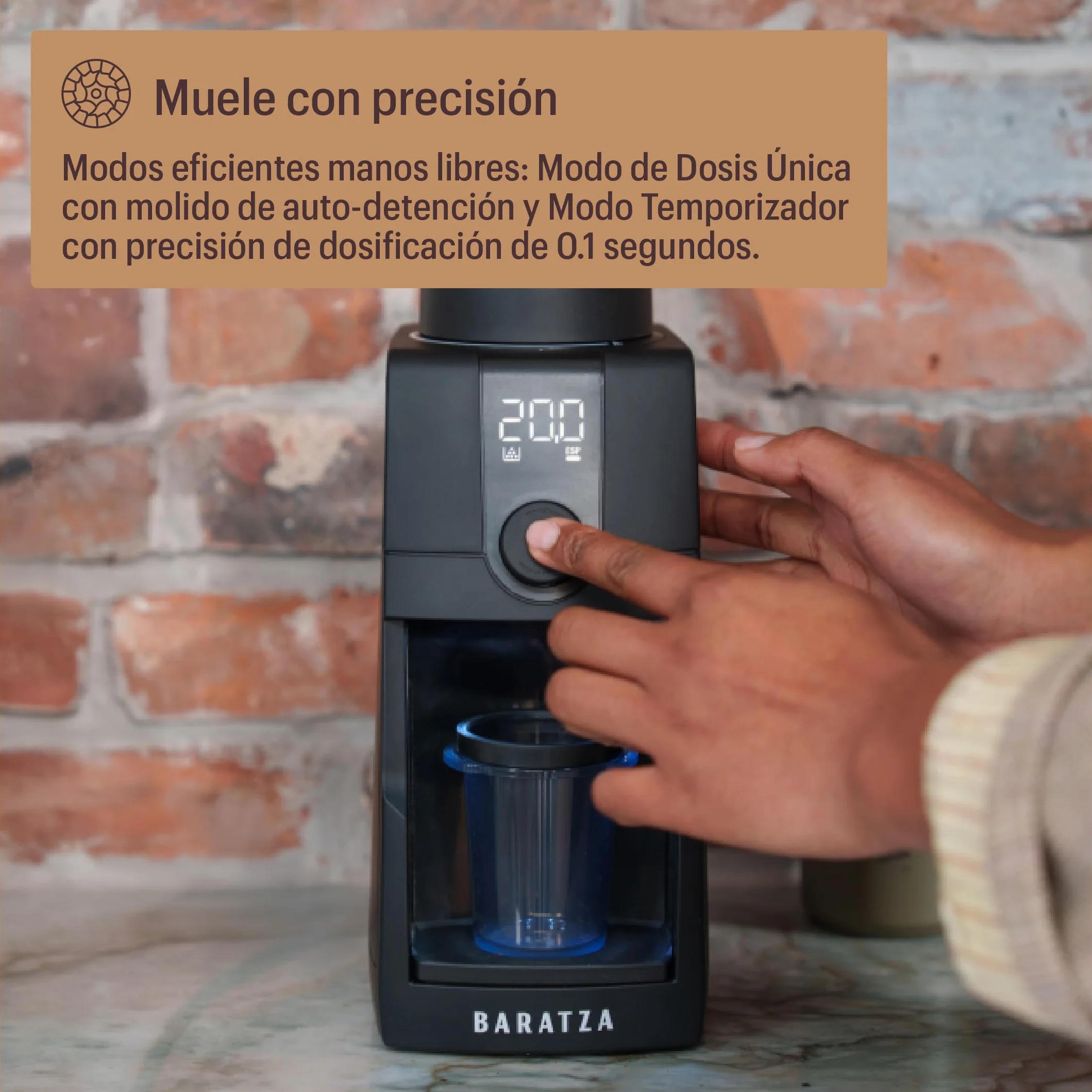 Baratza - Encore ESP Pro Molinillo de Café - Ajuste continuo, Disco de control de flujo, Tecnología antiestática, Dos modos de dosificación - Tolva 300 g, Muelas cónicas 40 mm, Fácil de limpiar