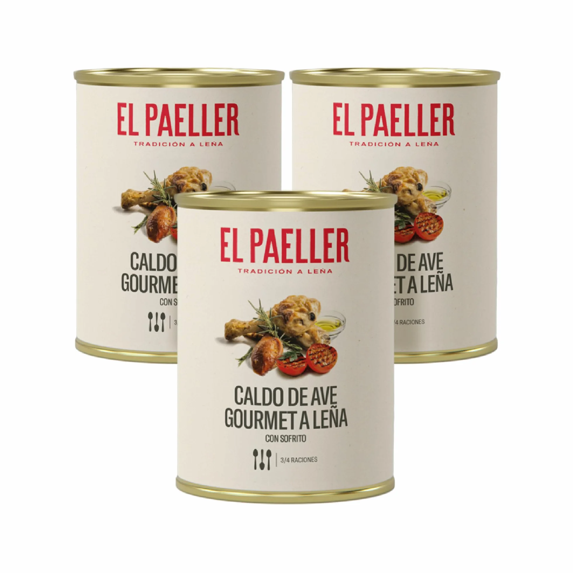 Caldo de Pollo Cocinado a Leña 3 Litros Pack de 3 uds Sin Conservantes