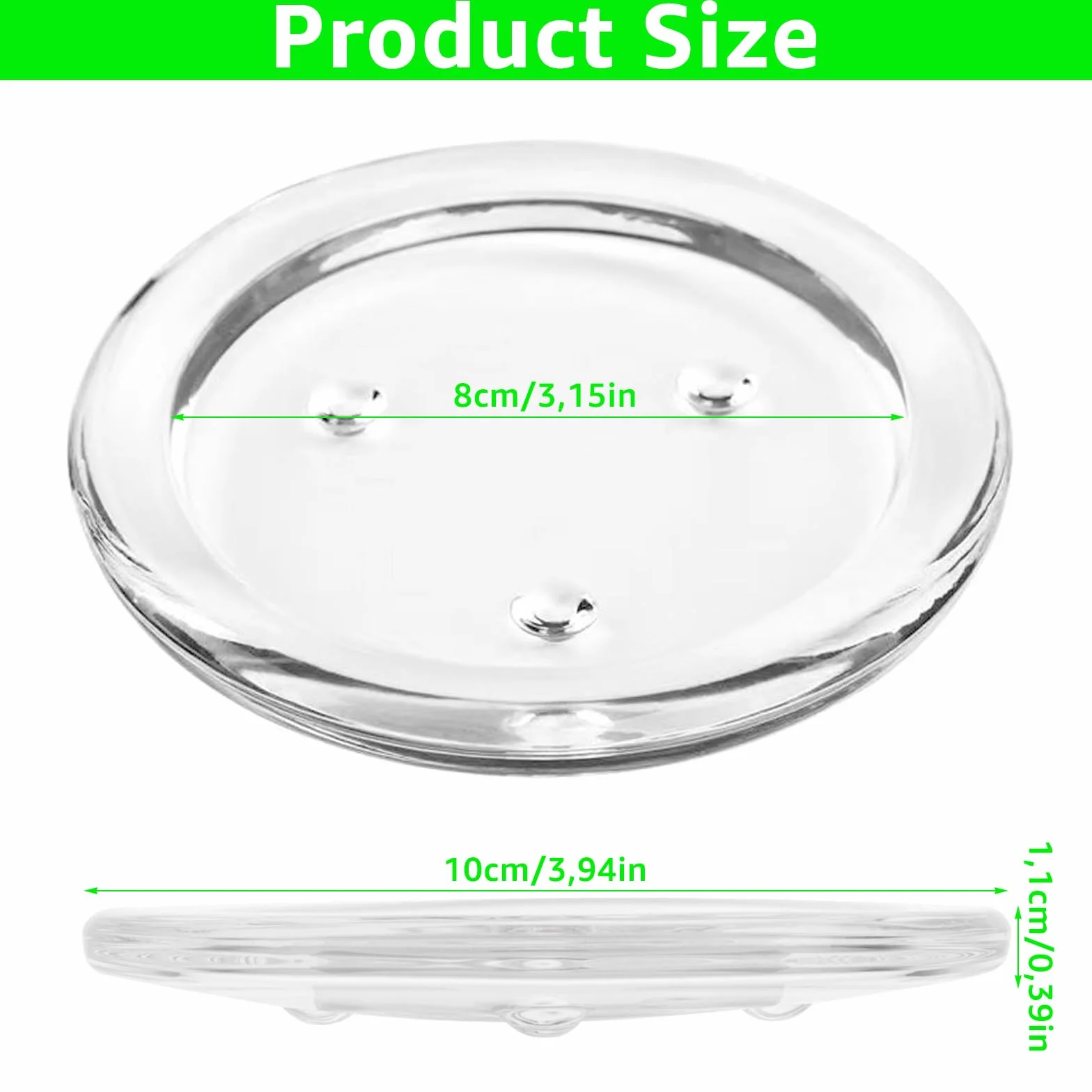 Platos para velas de cristal de 10 cm, posavasos redondos para velas, decoración hogar