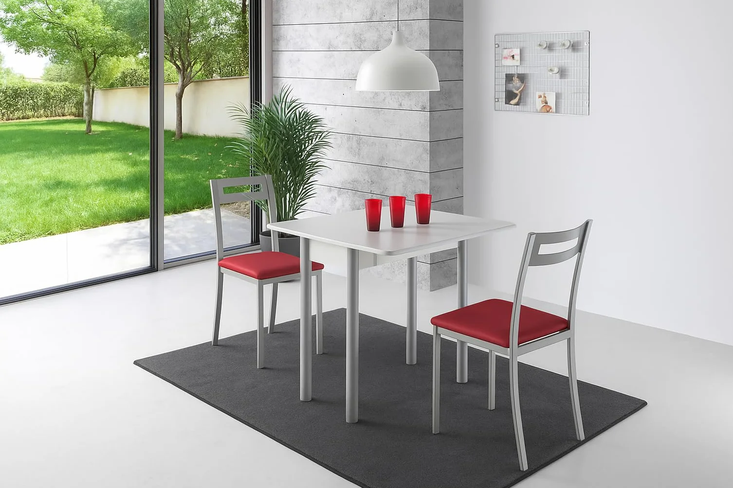MOMMA HOME Mesa de Cocina o salón Extensible, Mesa Comedor Extensible, Mesa Plegable, Mesa Comedor Moderna, Color Blanco/Plata, RIBETA, Medidas 80x40/80x78 cm