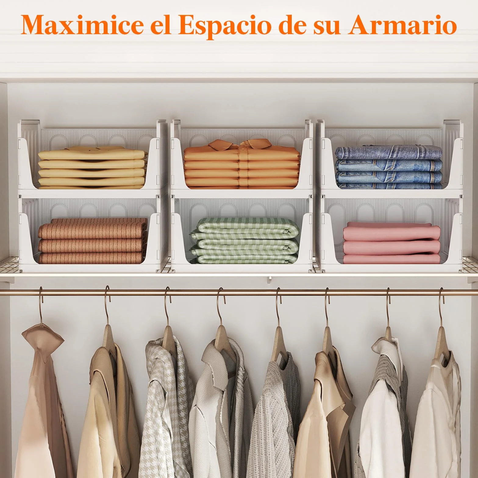 Lifewit Cajas de Almacenaje Extensibles Apilables 24L Blanco 5 Pack