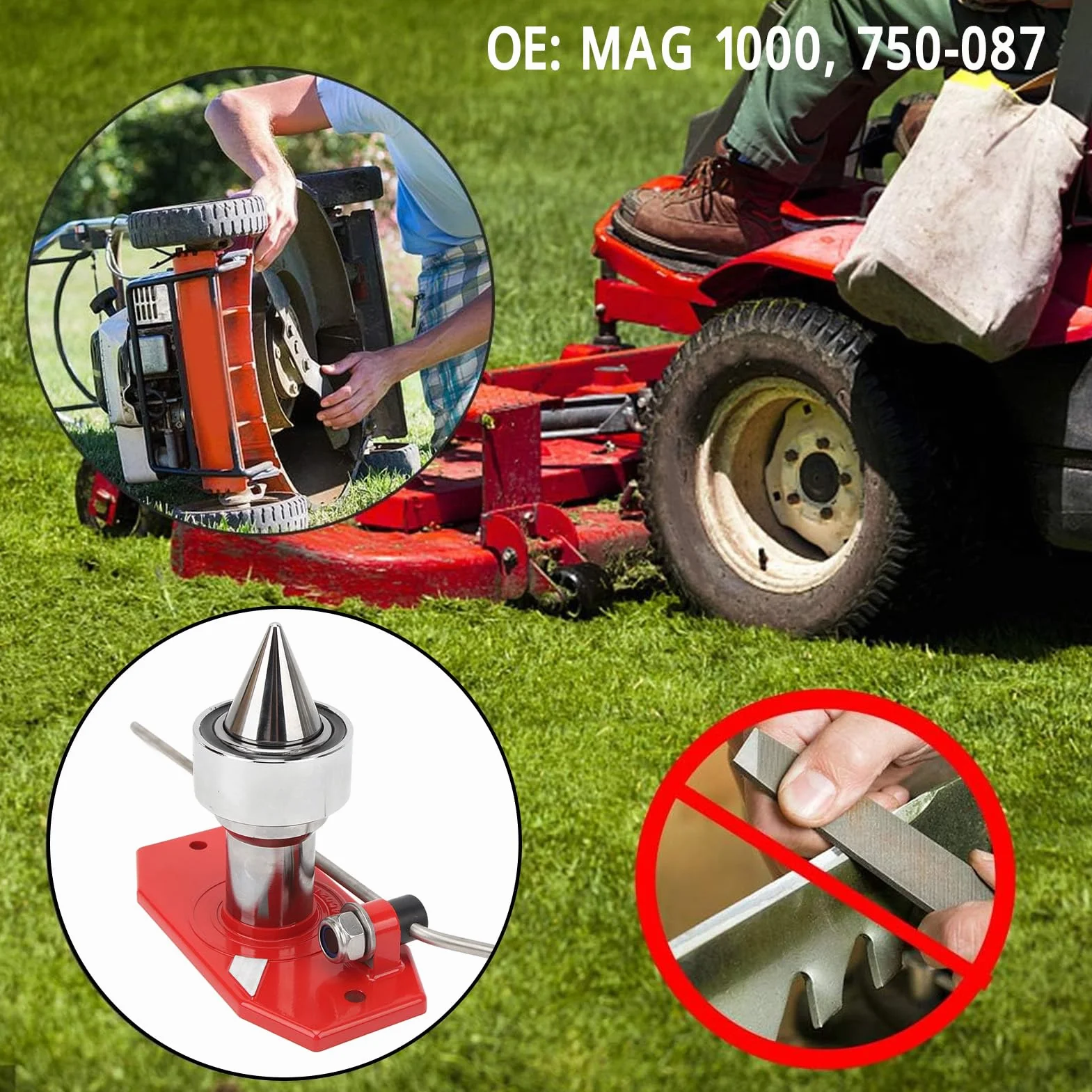 Equilibrador de Cuchillas para Cortacésped MAG 1000 Compatible con Matic para Orificios de 5/16 a /2 Pulgadas Construcción Sólida y Montaje en Pared con Imanes de Alta