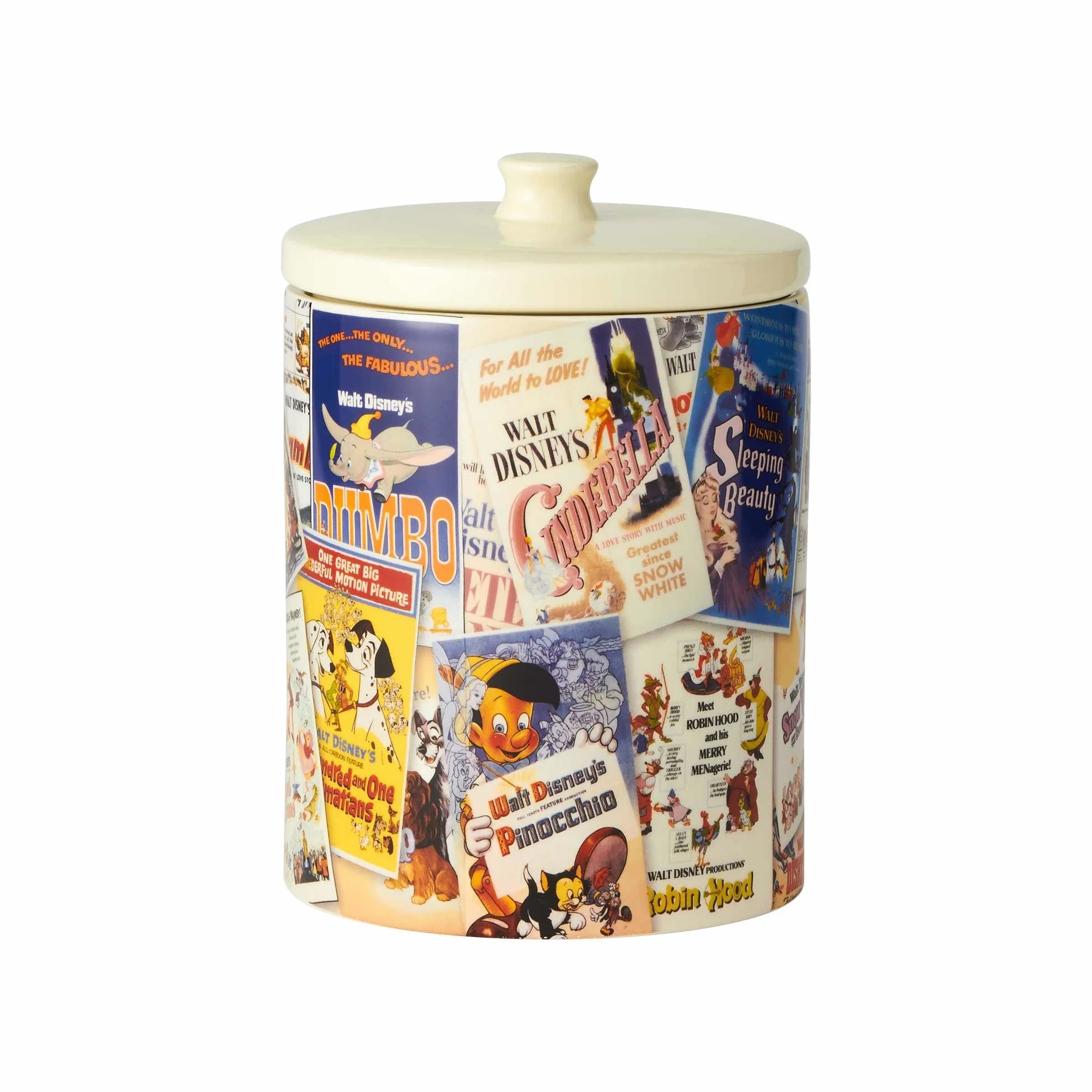 Enesco Ceramics Classic Disney - Tarro de galletas con diseño de película de Disney, 9.25 pulgadas, multicolor