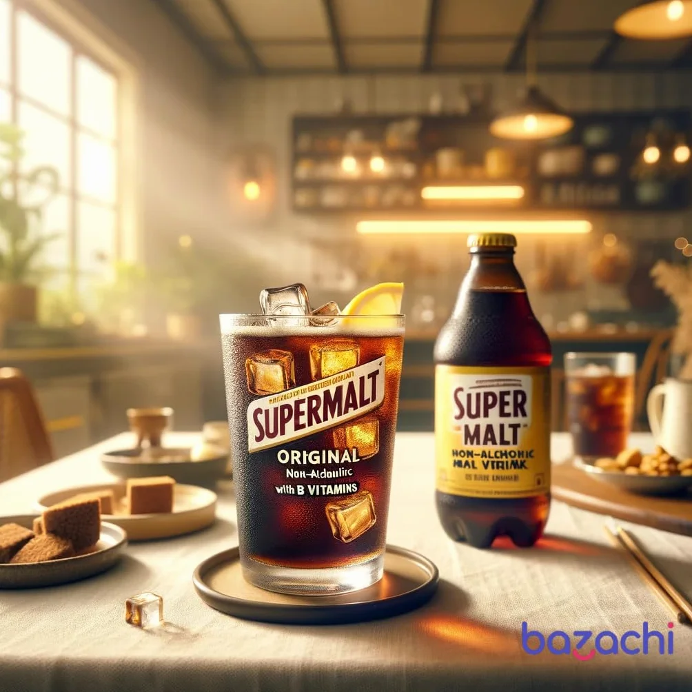 Supermalt Bebida de Malta Vegana Sin Alcohol Original Vitaminas B 4 x 330 ml Paquete de 6
