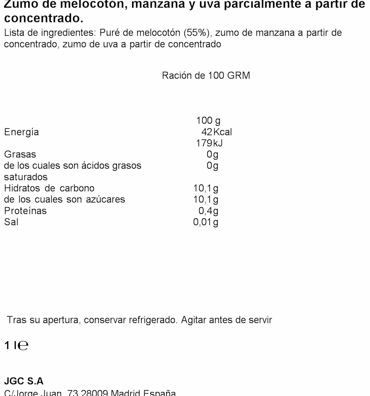 Don Simon Zumo Melocotón, Manzana y Uva 1L