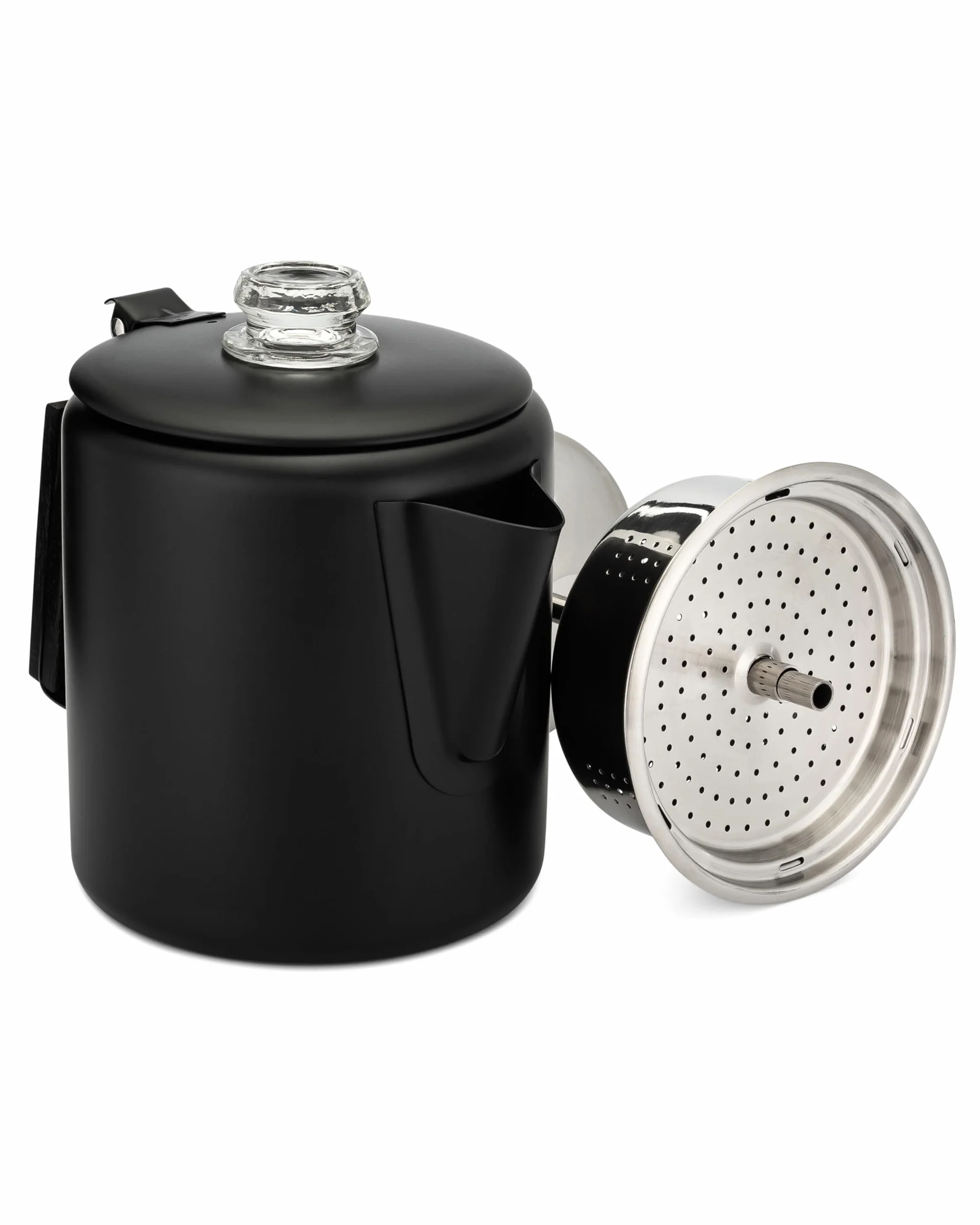 COLETTI Black Bozeman Cafetera Percolador Camping Acero Inoxidable 6 Tazas