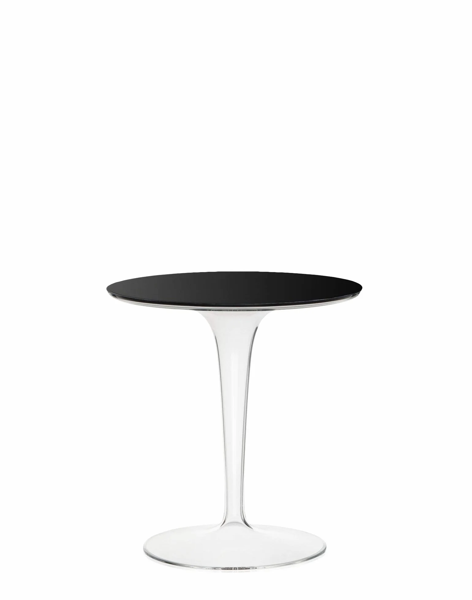 Kartell Tip Top Mesa, Bambú, Parte superior de PMMA, Negro brillante, 48 x 50 x 52 cm, Pata Transparente
