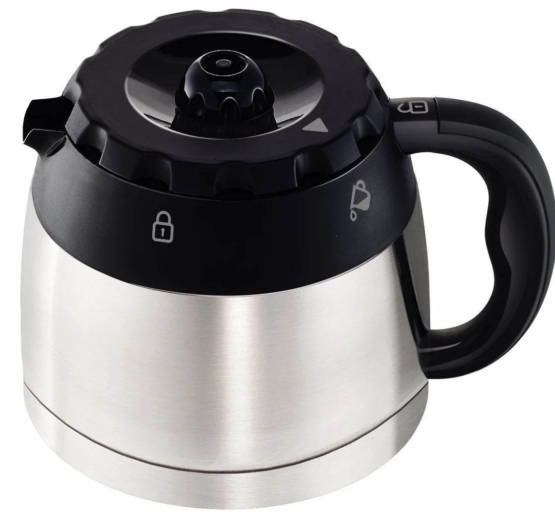 Moulinex FT360811 - Cafetera de goteo, 850 W, 0.9 L, de café molido, acero inoxidable, negro